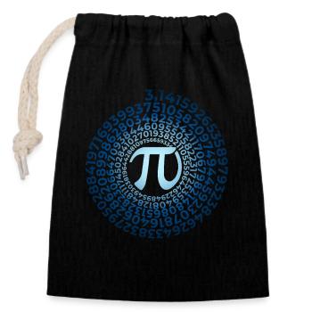 Symbole Pi avec spirale de nombres | Numéro de district 3.1415 - Sac cadeau en coton avec cordon (14 x 20 cm) - noir - Devant