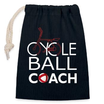 Radball, Coach, Cycleball, Hallenradsport - Verschließbarer Geschenkbeutel aus Baumwolle (14x20cm) - Navy - Vorne