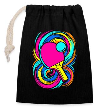 Ping Pong - Closable cotton gift bag (14x20cm) - black - Front