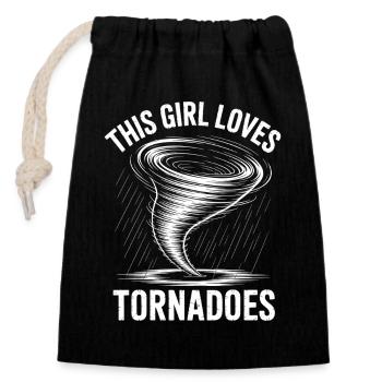 Tornado Sprüche Tornados Lustiges Tornado Geschenk - Verschließbarer Geschenkbeutel aus Baumwolle (14x20cm) - Schwarz - Vorne
