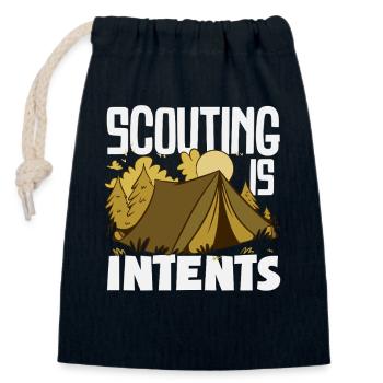Scouting Is Itents Funny Scout - Verschließbarer Geschenkbeutel aus Baumwolle (14x20cm) - Navy - Vorne
