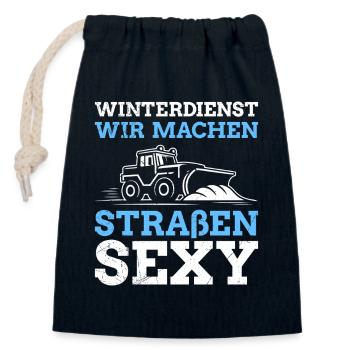 WINTER SERVICE WE MAKE STREETS SEXY Funny - Closable cotton gift bag (14x20cm) - navy - Front