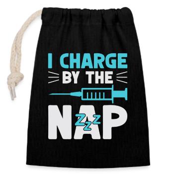 Anesthesiologist Charge The Nap Anesthesia - Closable cotton gift bag (14x20cm) - black - Front