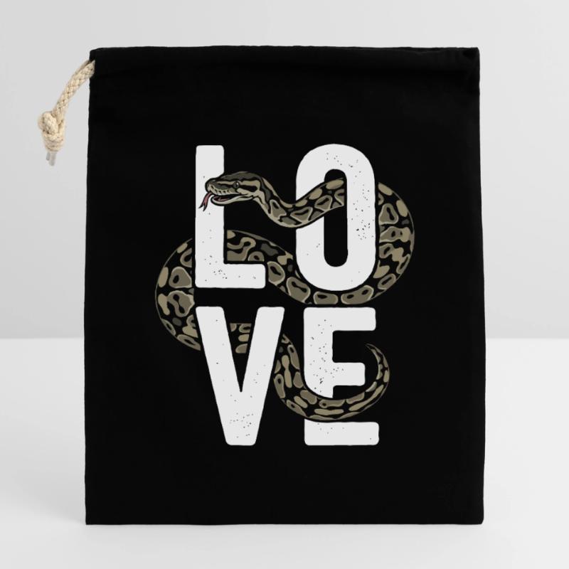Les serpents rois Python ADORENT les pythons de terrarium Sac cadeau en coton avec cordon (14 x 20 cm)