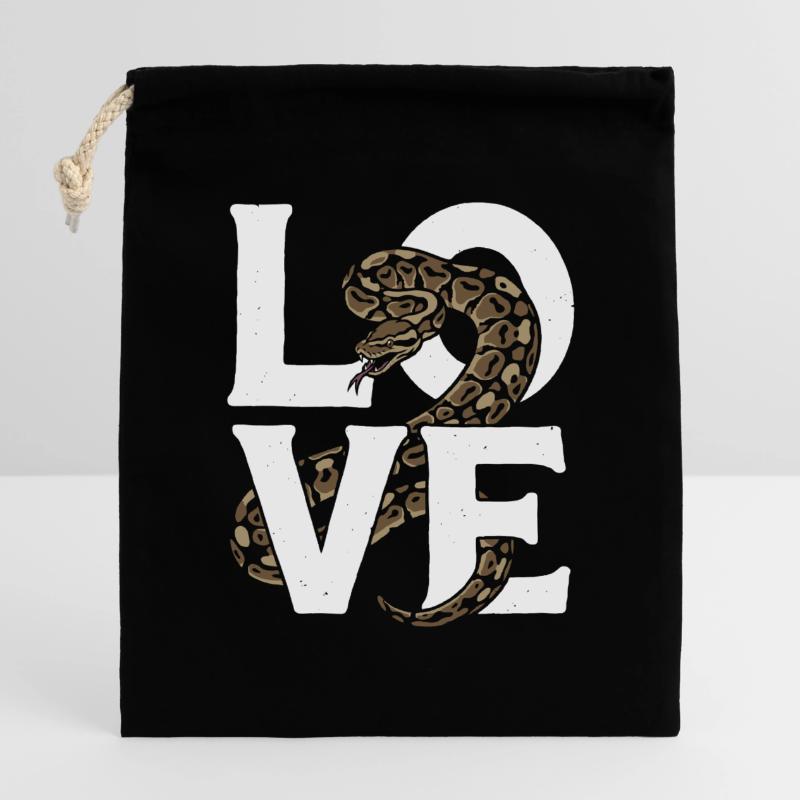 Königspython Schlangen LOVE Terrarium Python Verschließbarer Geschenkbeutel aus Baumwolle (14x20cm)