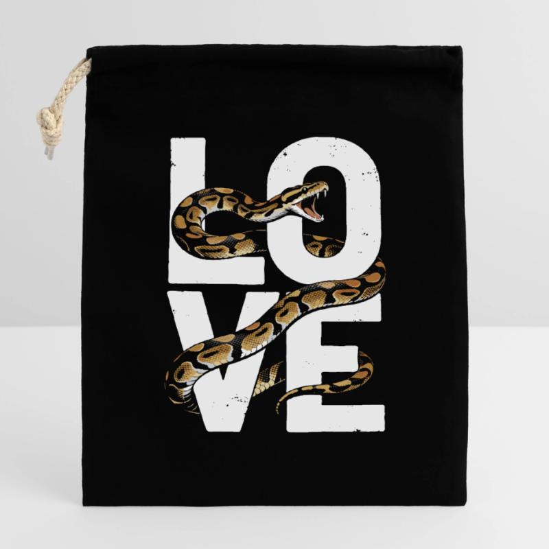 Les serpents rois Python ADORENT les pythons de terrarium Sac cadeau en coton avec cordon (14 x 20 cm)