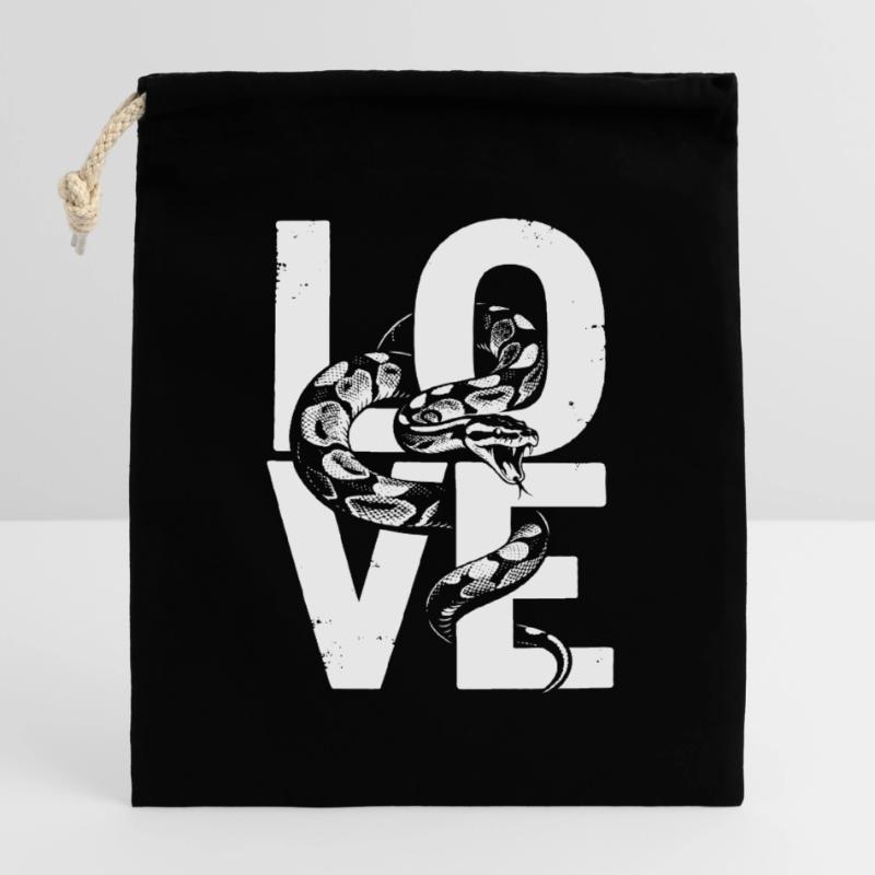 Les serpents rois Python ADORENT les pythons de terrarium Sac cadeau en coton avec cordon (14 x 20 cm)