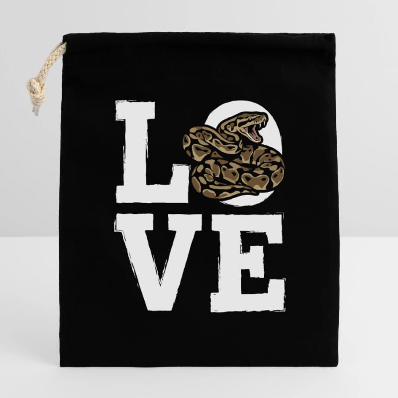 Les serpents rois Python ADORENT les pythons de terrarium Sac cadeau en coton avec cordon (14 x 20 cm)