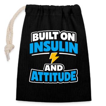 Blutzucker-insulin-unterstützung Typ Eins Stolz - Verschließbarer Geschenkbeutel aus Baumwolle (14x20cm) - Schwarz - Vorne