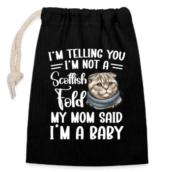 Scottish Fold Mom Kostüm Katzenliebhaber Plüschtier - Verschließbarer Geschenkbeutel aus Baumwolle (14x20cm) - Schwarz - Vorne
