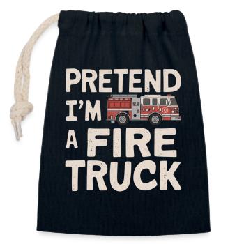 Pretend I'm a Fire Truck - Verschließbarer Geschenkbeutel aus Baumwolle (14x20cm) - Navy - Vorne