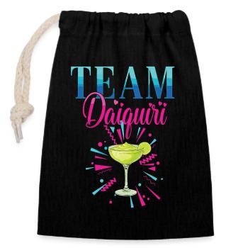 Équipe de cocktails de soirée de jeune fille Daiquiri - Sac cadeau en coton avec cordon (14 x 20 cm) - noir - Devant