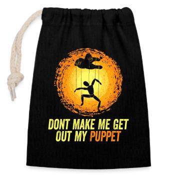 Maître marionnettiste Pun Tee - Sac cadeau en coton avec cordon (14 x 20 cm) - noir - Devant