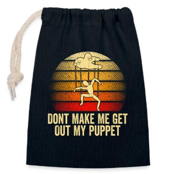 Puppet on Strings Sunset - Closable cotton gift bag (14x20cm) - navy - Front