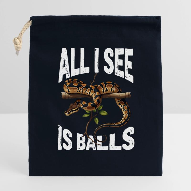 Python roi Serpents Amateurs de terrarium Python Sac cadeau en coton avec cordon (14 x 20 cm)