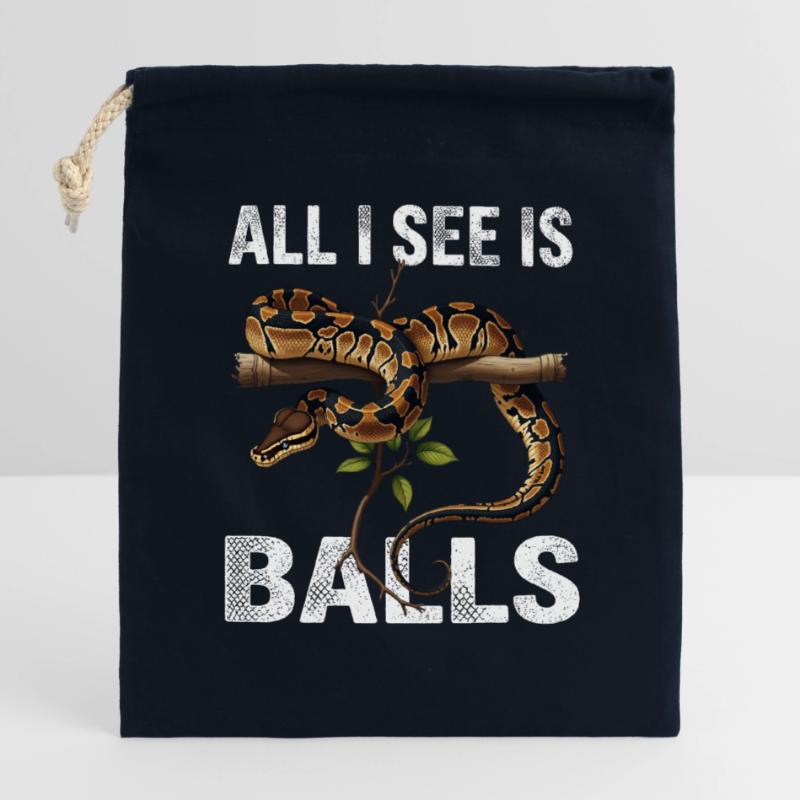 Python roi Serpents Amateurs de terrarium Python Sac cadeau en coton avec cordon (14 x 20 cm)