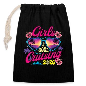 Girls Gone Cruising 2026 Retro Spring Break Vibe - Closable cotton gift bag (14x20cm) - black - Front