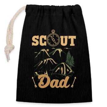 Pfadfinder Scouting Dad Vater Camp Forest - Verschließbarer Geschenkbeutel aus Baumwolle (14x20cm) - Schwarz - Vorne