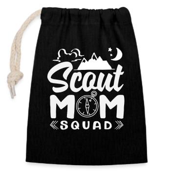 Stolze Mutter Pfadfinderin Scouting Mom Squad - Verschließbarer Geschenkbeutel aus Baumwolle (14x20cm) - Schwarz - Vorne