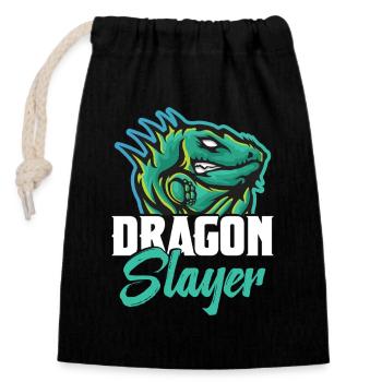  Dragon Hunter Reptile Hunting Gear Lizard Iguana - Verschließbarer Geschenkbeutel aus Baumwolle (14x20cm) - Schwarz - Vorne