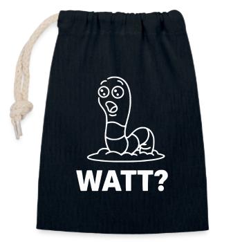 Watt Wurm Comic Elektrohumor - Verschließbarer Geschenkbeutel aus Baumwolle (14x20cm) - Navy - Vorne
