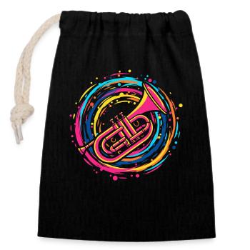 Trumpeter - Closable cotton gift bag (14x20cm) - black - Front