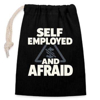 Self-employed freelancer Steuerhumor 1099 Life - Closable cotton gift bag (14x20cm) - black - Front