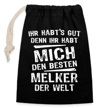 Traiteur - Sac cadeau en coton avec cordon (14 x 20 cm) - noir - Devant