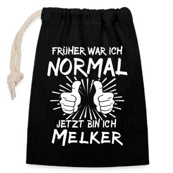 Traiteur - Sac cadeau en coton avec cordon (14 x 20 cm) - noir - Devant