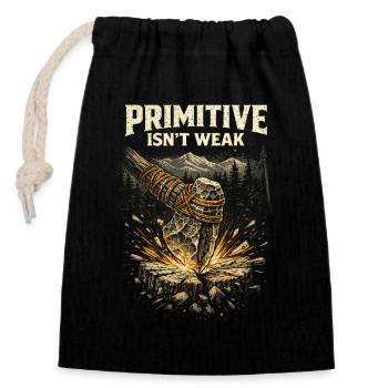 Un Survivaliste Primitive Préparateur n’est pas faible - Sac cadeau en coton avec cordon (14 x 20 cm) - noir - Devant