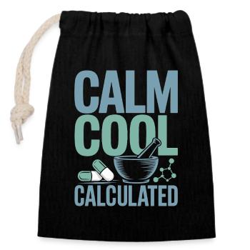 Hospital Pharmacist Calm Cool Calculated Inpatient - Verschließbarer Geschenkbeutel aus Baumwolle (14x20cm) - Schwarz - Vorne