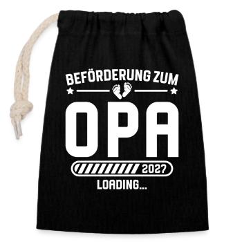 Werdender Opa 2027 Beförderung Schwangerschaft - Verschließbarer Geschenkbeutel aus Baumwolle (14x20cm) - Schwarz - Vorne