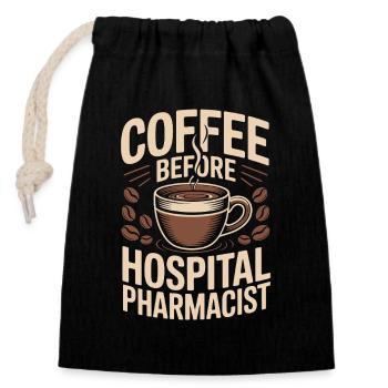 Hospital Pharmacist Coffee Inpatient Coffee Lover - Verschließbarer Geschenkbeutel aus Baumwolle (14x20cm) - Schwarz - Vorne