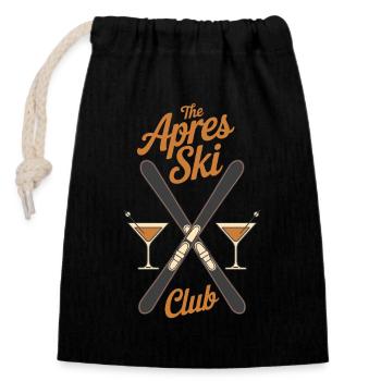 La fête du club de ski après Ski Sports Montagnes - Sac cadeau en coton avec cordon (14 x 20 cm) - noir - Devant