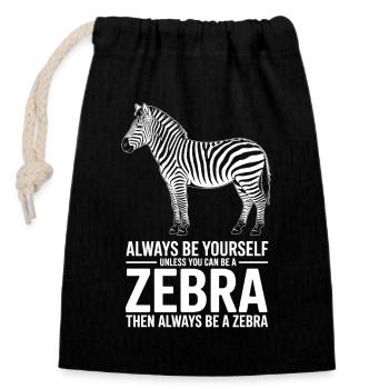 Zebra Sayings Zebras Funny Zebra Gift - Closable cotton gift bag (14x20cm) - black - Front