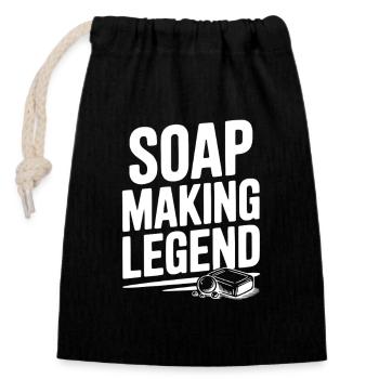 Légende de la fabrication de savon - Sac cadeau en coton avec cordon (14 x 20 cm) - noir - Devant