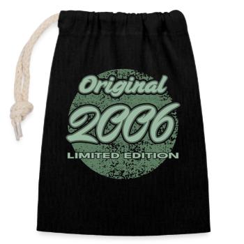 20e anniversaire 2006 cadeau pour hommes et femmes - Sac cadeau en coton avec cordon (14 x 20 cm) - noir - Devant