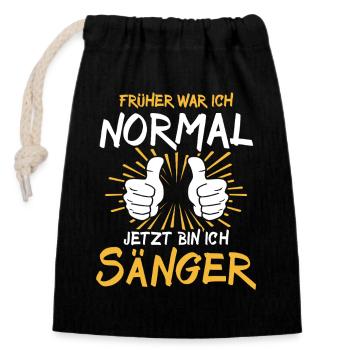 Singer Saying - Closable cotton gift bag (14x20cm) - black - Front