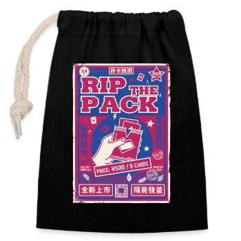 Rip The Pack Sammelkarten-Booster-Pack Legendär - Verschließbarer Geschenkbeutel aus Baumwolle (14x20cm) - Schwarz - Vorne