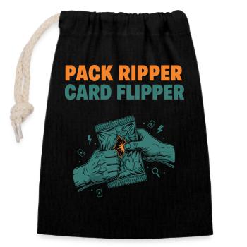 Pack Ripper Card Flipper Sammelkartensammler - Verschließbarer Geschenkbeutel aus Baumwolle (14x20cm) - Schwarz - Vorne