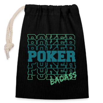 Cooler Poker-Gradienten-Tippfehler - Verschließbarer Geschenkbeutel aus Baumwolle (14x20cm) - Schwarz - Vorne