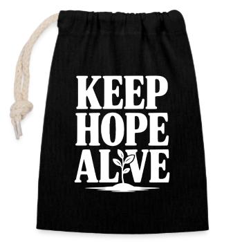 Keep Hope Alive - Closable cotton gift bag (14x20cm) - black - Front