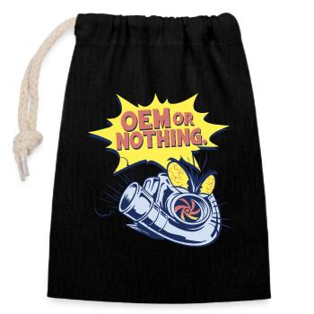 Auto Restoration OEM Or Nothing - Closable cotton gift bag (14x20cm) - black - Front