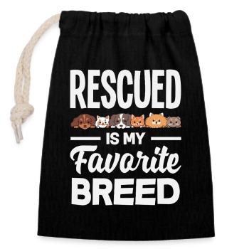 Foster Family Adopt Animal Rescue My - Closable cotton gift bag (14x20cm) - black - Front