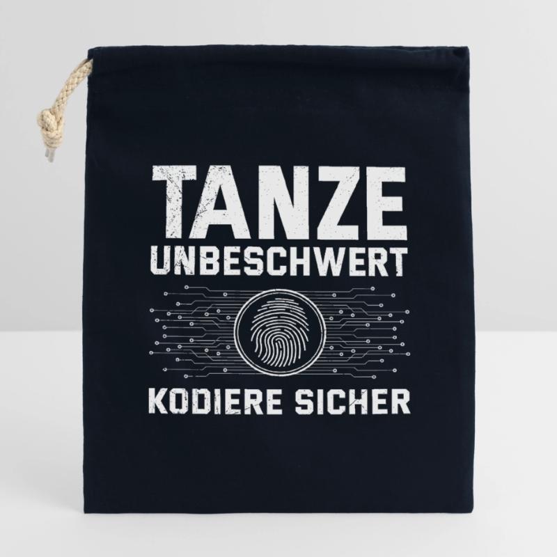 Codeur scientifique DANSE SANS SOUCI, CODE EN TOUTE SÉCURITÉ Sac cadeau en coton avec cordon (14 x 20 cm)