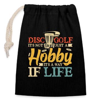 Cadeaux de disc golf Disc Golf - Sac cadeau en coton avec cordon (14 x 20 cm) - noir - Devant