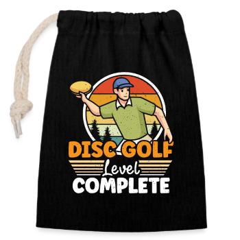 Cadeaux de disc golf Disc Golf - Sac cadeau en coton avec cordon (14 x 20 cm) - noir - Devant