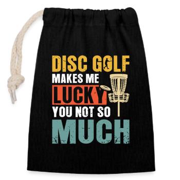 Cadeaux de disc golf Disc Golf - Sac cadeau en coton avec cordon (14 x 20 cm) - noir - Devant
