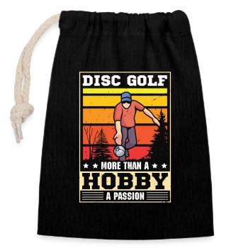 Cadeaux de disc golf Disc Golf - Sac cadeau en coton avec cordon (14 x 20 cm) - noir - Devant