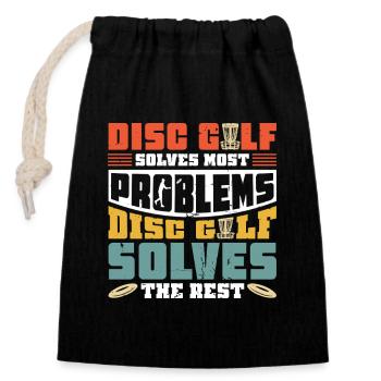 Cadeaux de disc golf Disc Golf - Sac cadeau en coton avec cordon (14 x 20 cm) - noir - Devant